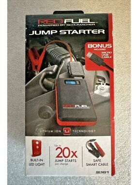 Schumacher Red Fuel Jump Starter 600 Peak Amp USB Lithium SL161 BRAND NEW SEALED